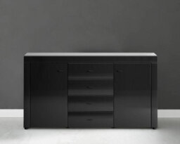 Arte Gaudi 84 Black Gloss Sideboard Cabinet - 1600mm X 870mm X 420mm - Chic Urban Storage Solution - thumbnail 6