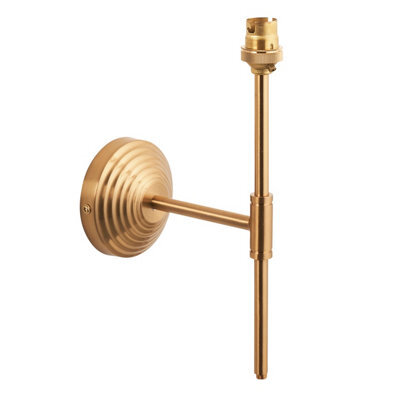 Loops Stylish Dimmable Wall Sconce In Brushed Aged Brass With Reeded Rose T Bar Arm - image 1