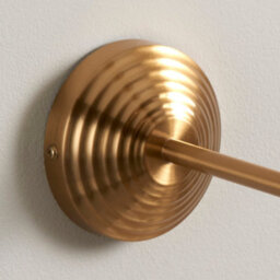 Loops Stylish Dimmable Wall Sconce In Brushed Aged Brass With Reeded Rose T Bar Arm - thumbnail 5