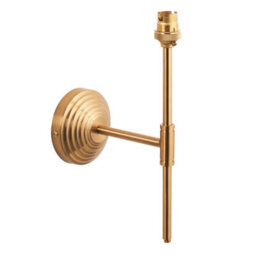 Loops Stylish Dimmable Wall Sconce In Brushed Aged Brass With Reeded Rose T Bar Arm - thumbnail 1