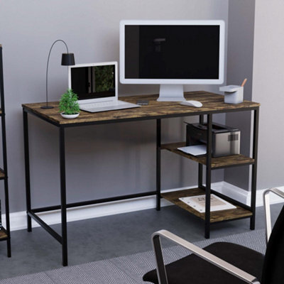 Lassic Vida Designs Brooklyn Dark Wood Desk With 2 Shelves Sturdy Computer Office Desk - image 1