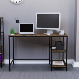Lassic Vida Designs Brooklyn Dark Wood Desk With 2 Shelves Sturdy Computer Office Desk - thumbnail 4