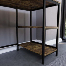 Lassic Vida Designs Brooklyn Dark Wood Desk With 2 Shelves Sturdy Computer Office Desk - thumbnail 7