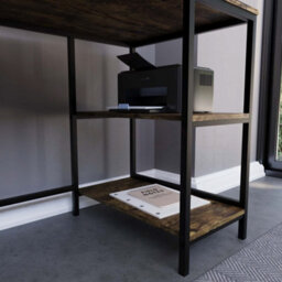 Lassic Vida Designs Brooklyn Dark Wood Desk With 2 Shelves Sturdy Computer Office Desk - thumbnail 5