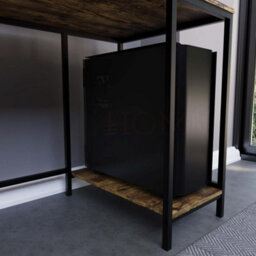 Lassic Vida Designs Brooklyn Dark Wood Desk With 2 Shelves Sturdy Computer Office Desk - thumbnail 6