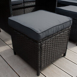 MonsterShop Black Rattan Corner Furniture Set Premium 9 Seater - thumbnail 6