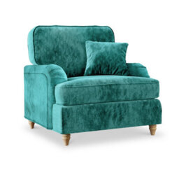 Arthur Emerald Armchair For Living Room - Fully Assembled By Roseland Furniture - thumbnail 1