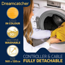Dreamcatcher Electric Throw Heated Double Over Blanket Soft Fleece 9 Heat & 12 Timer Settings - Gold - thumbnail 5