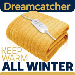 Dreamcatcher Electric Throw Heated Double Over Blanket Soft Fleece 9 Heat & 12 Timer Settings - Gold - thumbnail 7