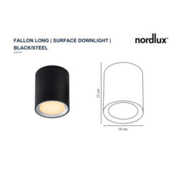 Nordlux Fallon Long Surface Indoor Kitchen Dining Hallway Downlight In Black/steel (Height) 12Cm - thumbnail 8