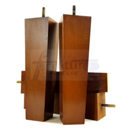 L&F 4 Wood Furniture Legs M8 220mm High Dark Oak Replacement Square Tapered Sofa Feet Stools Chairs Cabinets Beds - thumbnail 3