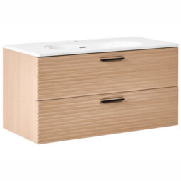 Beliani Wall Mounted Vanity Unit With Basin Arapa Light Brown