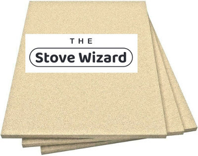 The Stove Wizard Firebrick Fire Board Heat Proof Brick Vermiculite Fireboard 1 Brick 193mm X 303mm X 40mm