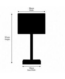 Lighting Supermarket Medici Modern Rectangular Silver & Dark Wood Table Lamp - Grey Hessian Shade - thumbnail 8