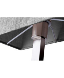 Lighting Supermarket Medici Modern Rectangular Silver & Dark Wood Table Lamp - Grey Hessian Shade - thumbnail 3