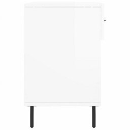 Berkfield Industrial Shoe Bench High Gloss White 102X35X55 Cm Engineered Wood - thumbnail 7