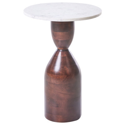 Beliani Side Table Wallula Mango Wood Brown - image 1
