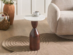 Beliani Side Table Wallula Mango Wood Brown - thumbnail 2