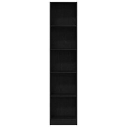 Vidaxl Bookcase Black Oak 40X24X176 Cm Engineered Wood - thumbnail 5