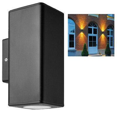 Kenable Outdoor Up & Down Light Wall-Mounted Gu10 Ip44 Garden Square Lamp Black - image 1