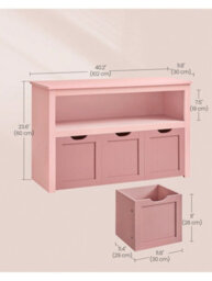 Songmics Vasagle Toy Storage For Kids, Kids Storage Unit, Storage Cabinet With Wheels,kids Bookcase, 3 Drawers,,children's Room, Playroom - thumbnail 7