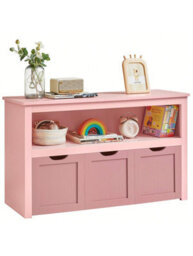 Songmics Vasagle Toy Storage For Kids, Kids Storage Unit, Storage Cabinet With Wheels,kids Bookcase, 3 Drawers,,children's Room, Playroom - thumbnail 6