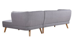 Mattress Guru Cove 3 Seater Corner Sofa In Grey Fabric With Wooden Legs, Right Hand Chaise, Premium Quality - thumbnail 2