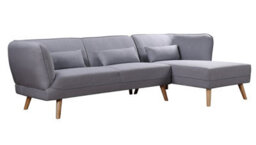 Mattress Guru Cove 3 Seater Corner Sofa In Grey Fabric With Wooden Legs, Right Hand Chaise, Premium Quality - thumbnail 6