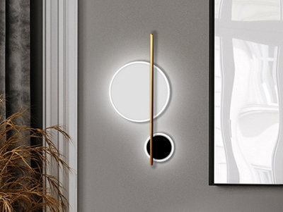 Luminosa Lighting Luminosa Duo Integrated Led Wall Lamp White, Black 2 Light 3000K - Uk Stock - image 1