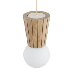 Luminosa Lighting Luminosa Volante Globe Pendant Ceiling Light Light Wood Natural Oak G9, Ip44 - thumbnail 4
