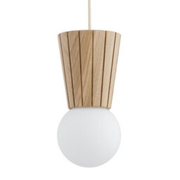 Luminosa Lighting Luminosa Volante Globe Pendant Ceiling Light Light Wood Natural Oak G9, Ip44 - thumbnail 5