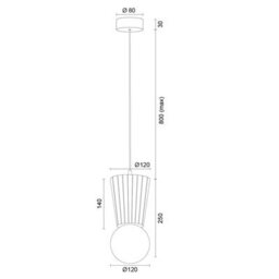 Luminosa Lighting Luminosa Volante Globe Pendant Ceiling Light Light Wood Natural Oak G9, Ip44 - thumbnail 7