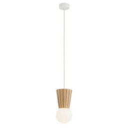 Luminosa Lighting Luminosa Volante Globe Pendant Ceiling Light Light Wood Natural Oak G9, Ip44 - thumbnail 1