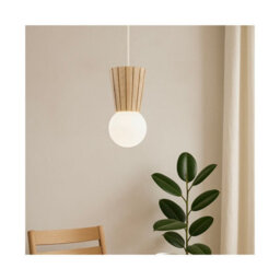 Luminosa Lighting Luminosa Volante Globe Pendant Ceiling Light Light Wood Natural Oak G9, Ip44 - thumbnail 2