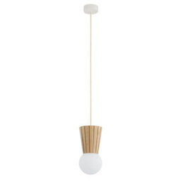 Luminosa Lighting Luminosa Volante Globe Pendant Ceiling Light Light Wood Natural Oak G9, Ip44 - thumbnail 3
