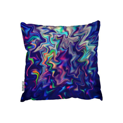 Andrew Lee Cushions - Blue Foil Marbled Multicoloured Shine Stone (Cushion) / 60Cm X 60Cm - image 1