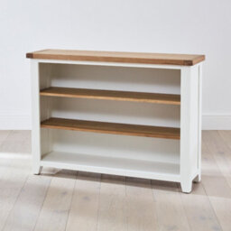 The Furniture Market Cheshire White Painted Wide Low Bookcase With 2 Adjustable Shelves - thumbnail 4