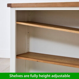 The Furniture Market Cheshire White Painted Wide Low Bookcase With 2 Adjustable Shelves - thumbnail 6