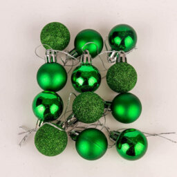 Shatchi 30mm/24Pcs Christmas Baubles Shatterproof Dark Green,tree Decorations - thumbnail 3