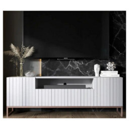 Heze Furniture Elpis Glamour Tv Cabinet Unit With Storage 150 Cm - White Matt / Copper Frame - thumbnail 2