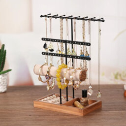 Xample Jewelry Holder Organizer 4-Tier Jewelry Stand With Necklace Organizer Earring Bracelet Holder Ring Box,hanger For Display - thumbnail 4