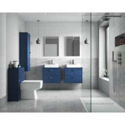 Hudson Reed Fusion Floor Standing Wc Unit With Coordinating Top Compact, Stylish Bathroom Storage Unit, Gloss Grey, 600mm - thumbnail 5