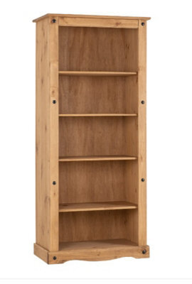 Seconique Corona Tall Bookcase In Distressed Waxed Pine - image 1