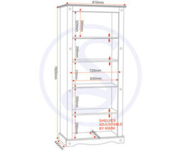 Seconique Corona Tall Bookcase In Distressed Waxed Pine - thumbnail 8