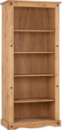 Seconique Corona Tall Bookcase In Distressed Waxed Pine - thumbnail 2