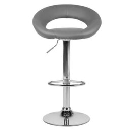 Beliani Set Of 2 Bar Chairs Peoria Faux Leather Swivel Grey - thumbnail 5