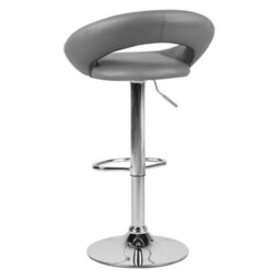 Beliani Set Of 2 Bar Chairs Peoria Faux Leather Swivel Grey - thumbnail 6