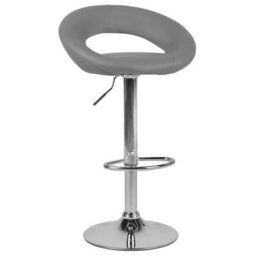 Beliani Set Of 2 Bar Chairs Peoria Faux Leather Swivel Grey - thumbnail 4