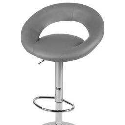 Beliani Set Of 2 Bar Chairs Peoria Faux Leather Swivel Grey - thumbnail 7