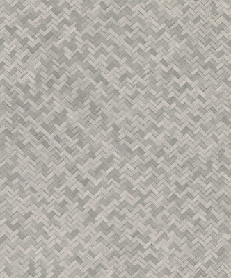Galerie Eden Collection Silver Rattan Chevron Effect Wallpaper Roll - image 1
